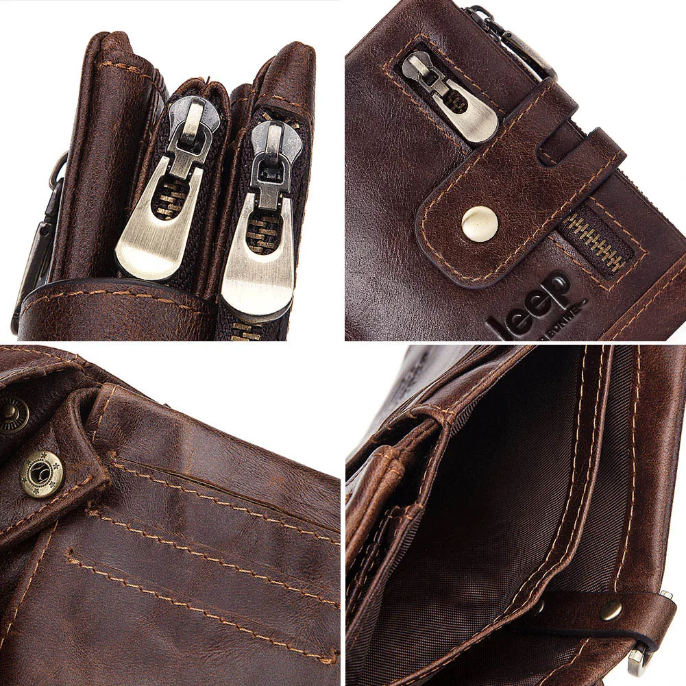 Кошелек мужской из воловьей кожи с RFID-защитой маленький бумажник для мелочи