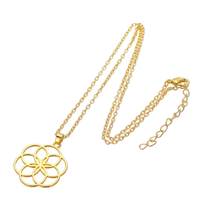 Ожерелье цепочка Skyrim с изображением семени и цветка жизни колье священной