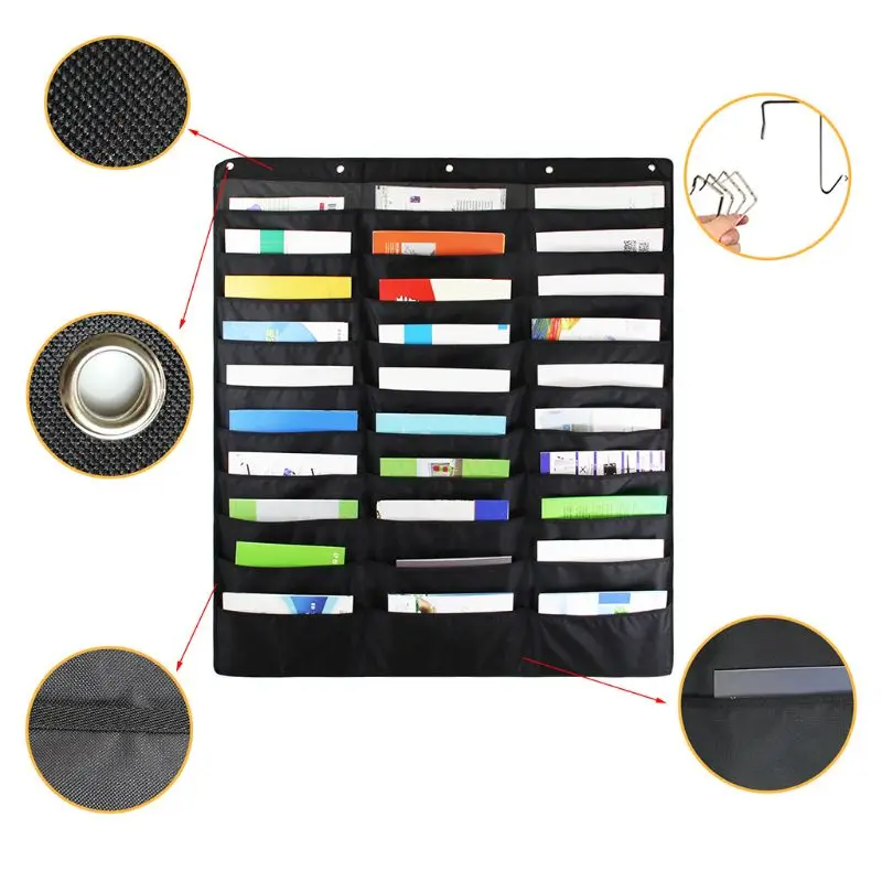 

30 Pocket Storage Pocket Chart Hanging Wall File Organize Your Assignments Files