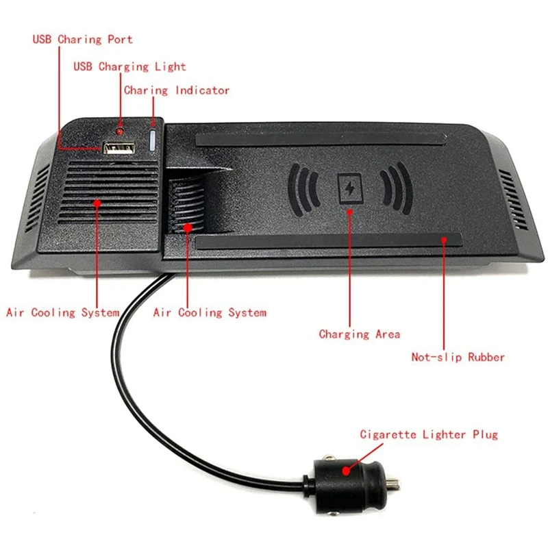 

15W Fast Car QI Wireless Charger Charging Phone Holder for - A4 B8 2008-2016 A5 S5 / Q5 8R 2010-2017 / A4 Allroad