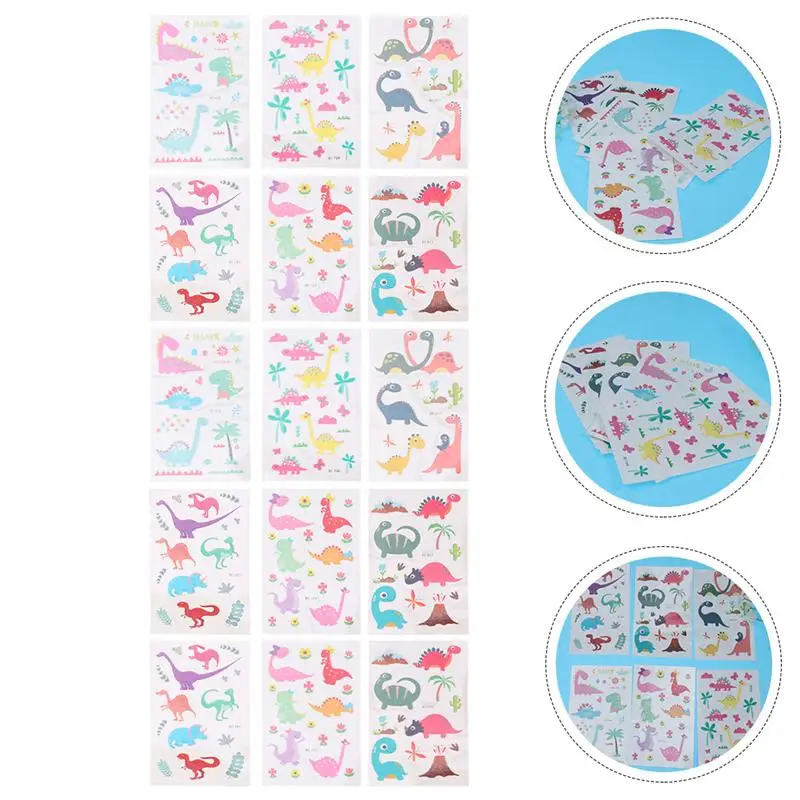 

15 Sheets Temporary Pretty Dinosaur Party Supplies Tattoos Decals Body Art Decals