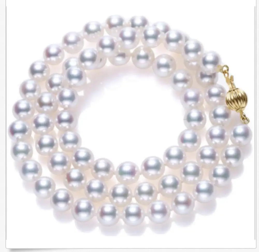 

ELEGANT8.5-9MM AKOYA JAPANESE WHITE PEARL NECKLACE 18INCH 14K