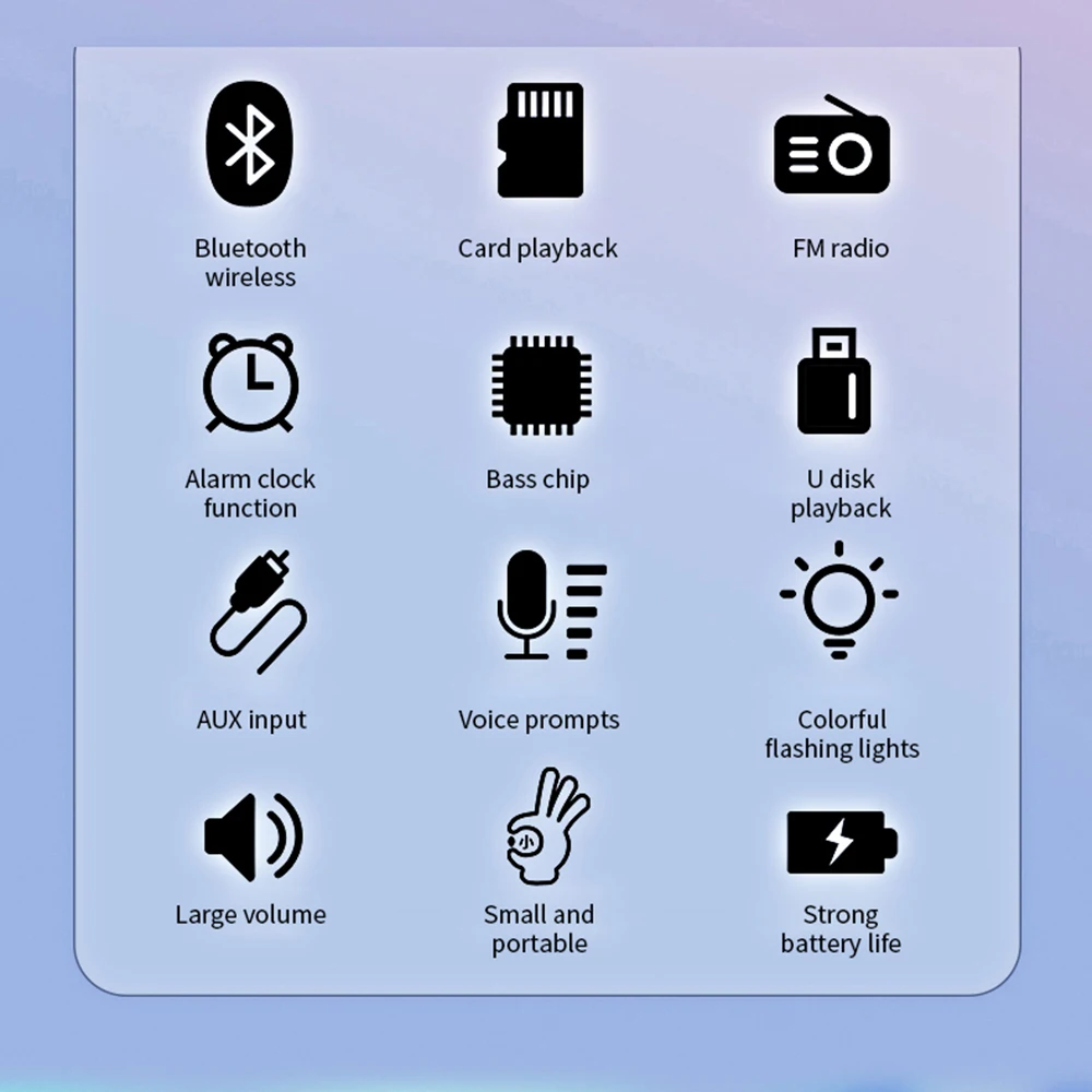 Bluetooth-Колонка M6 Беспроводная со светодиодной подсветкой и FM-радио | Электроника