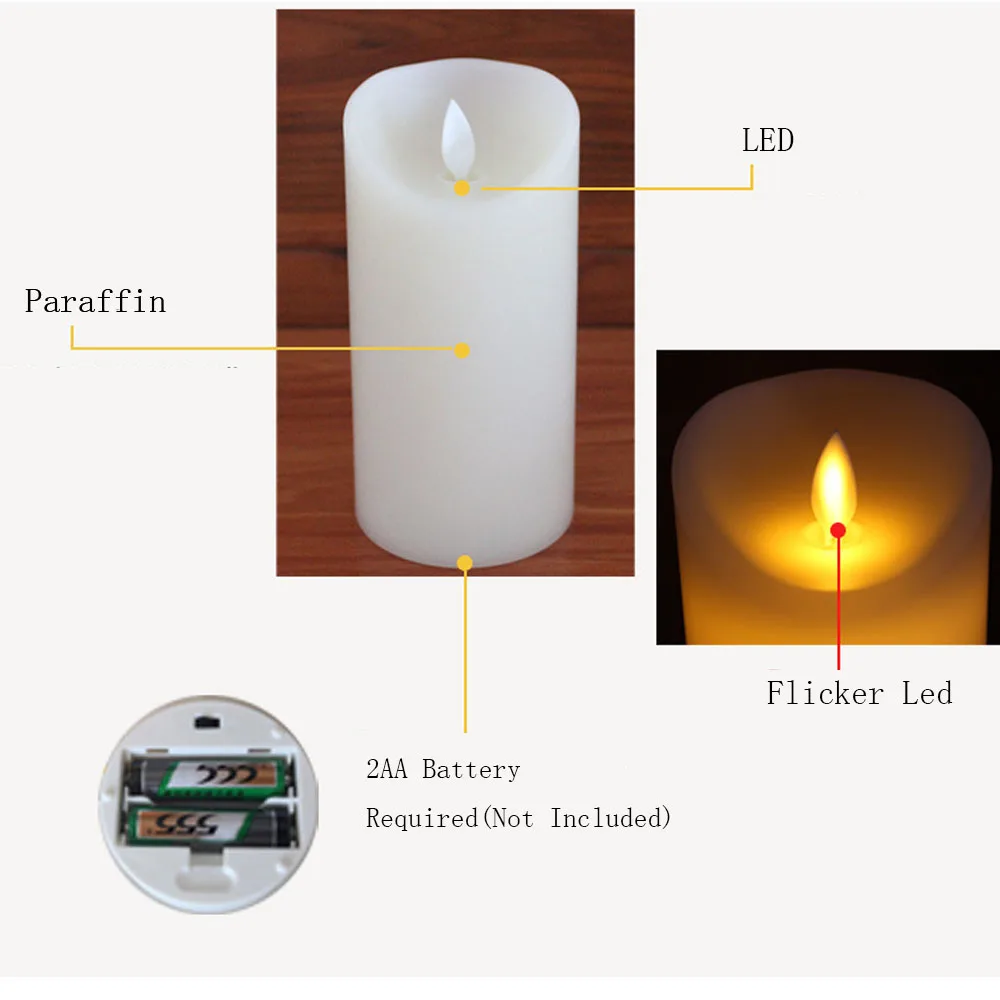 3 электрические желтые свечи светодиодный светильник для чайного шкафа с