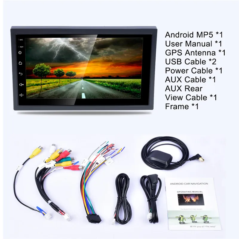 Автомобильный мультимедийный плеер MTK 8227L 2 Din Android 8 1 MP5 Универсальная