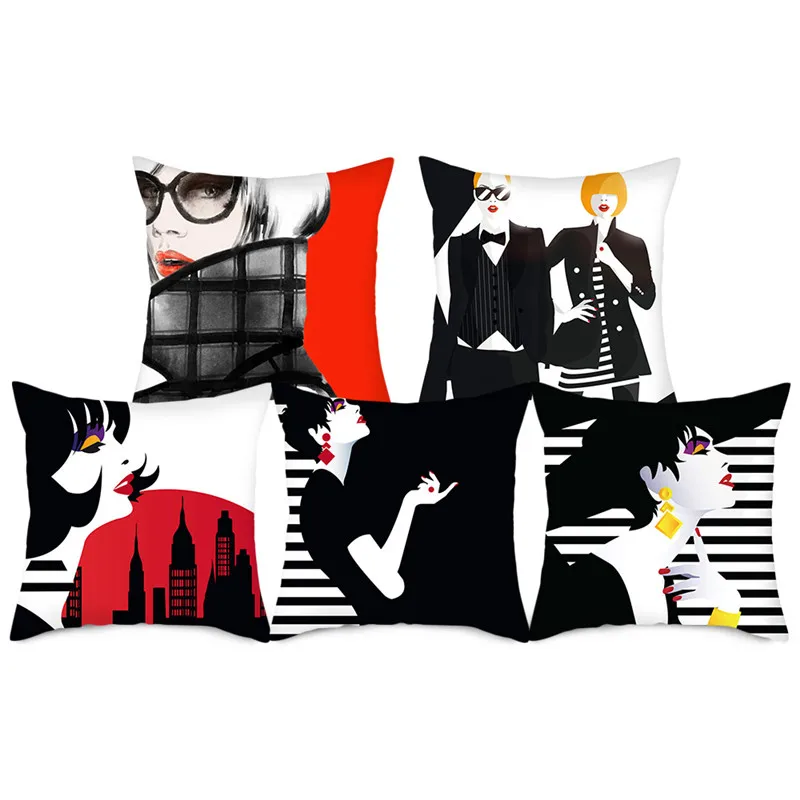 Чехол на подушку с рисунком для девочек Fuwatacchi стильный принтом дома дивана