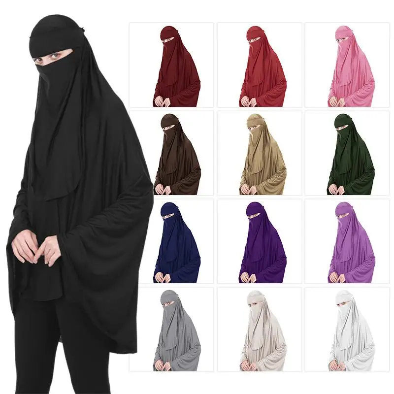 Длинный платок накидка Niqab для мусульманских женщин химар хиджаб Амира исламские