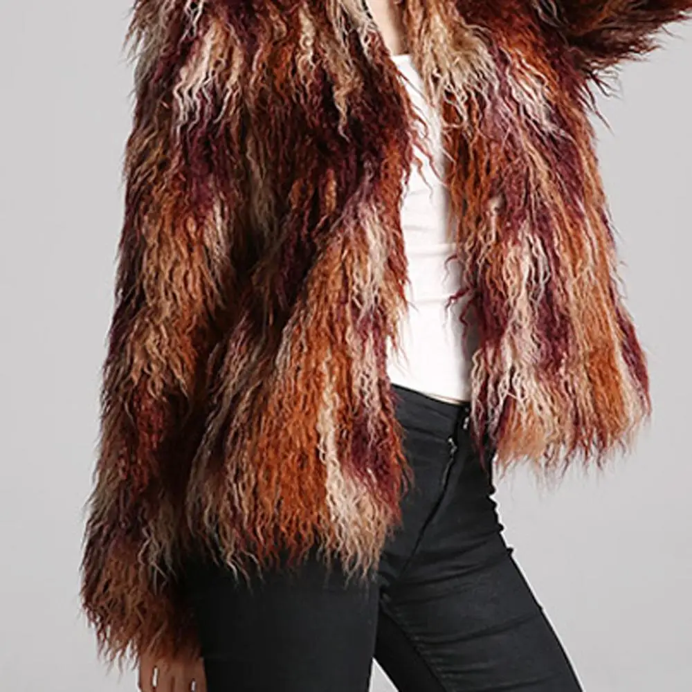 

Faux Fur Coat Plus Size 6XL Women Autumn Winter Fluffy 2019 Plush Coat Solid Long Sleeve Cardigan Coat Warm Soft Outwear