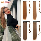 Alileader 20-дюймовый синтетический длинный шелковистый прямой конский хвост со спуском, высокотемпературный цвет, цвет Бургунди, блонд, шиньон, искусственные волосы