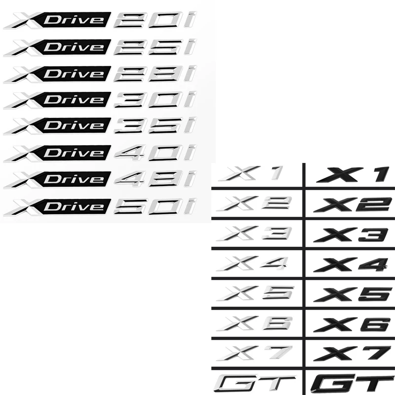 Эмблема с буквенным номером для X1 X2 X3 X4 X5 X6 X7 GT BMW Новинка Xdriver 20i 25i 28i 30i 35i 40i 48i 50i