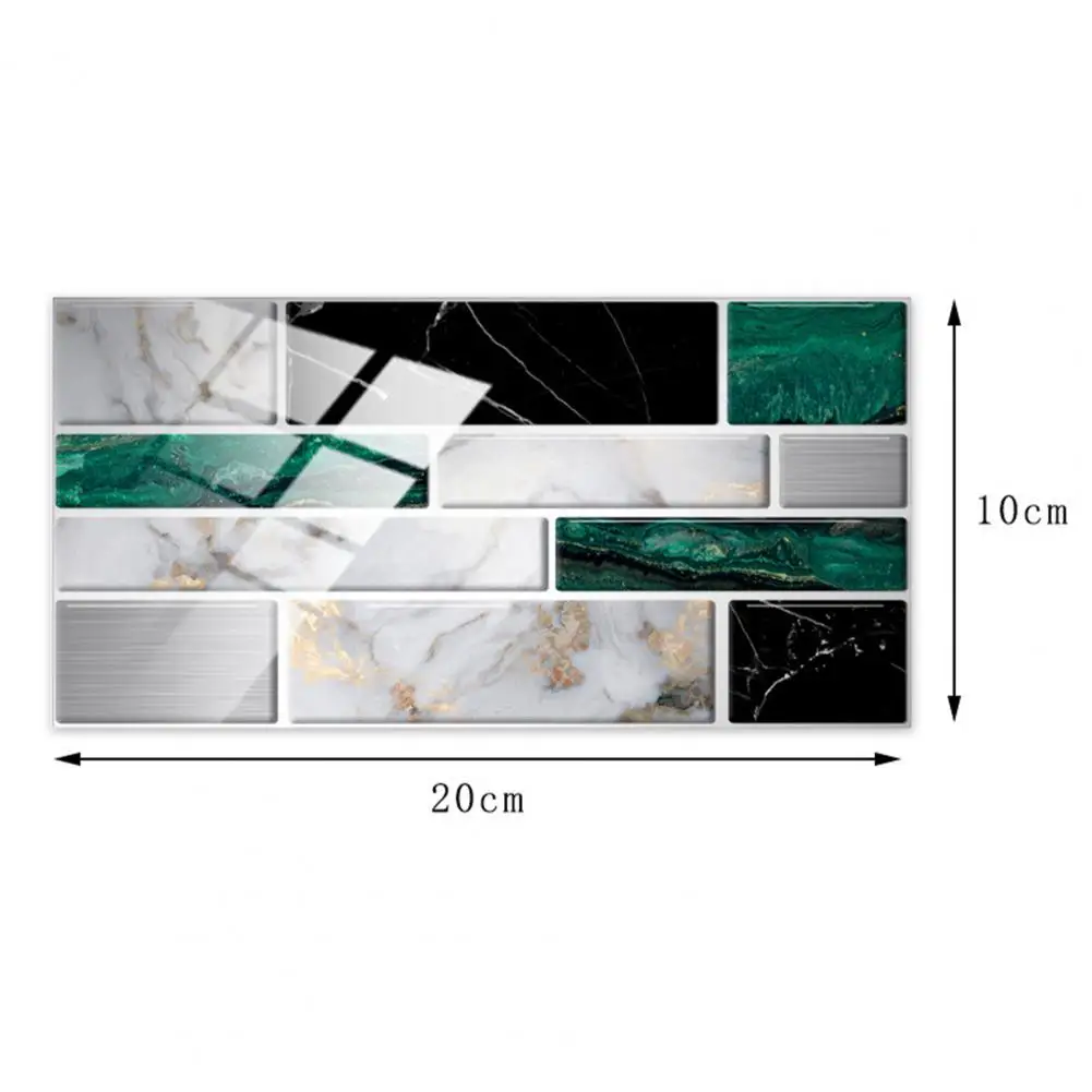 

12Pcs New Style Durable Sticker Self Adhesive Anti-fade PET Marble Shape Tile Decal for Home Wall Home Kitchen Cafe Hotel Decor