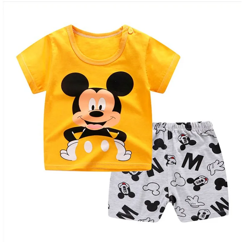 Комплекты летней одежды для малышей одежда маленьких мальчиков и девочек 0-24