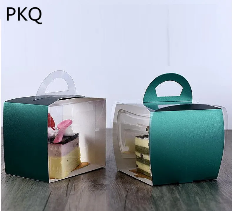 20 шт прозрачные ПВХ оконные коробки для торта крафт бумага коробка подарочная