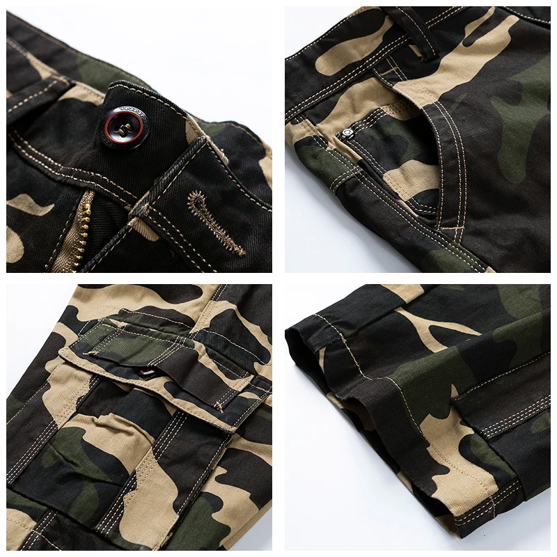

CHAIFENKO Summer Cotton Cargo Shorts Men 2021 New Army Tactical Short Pants Men Loose Work Casual Camouflage Military Shorts Men