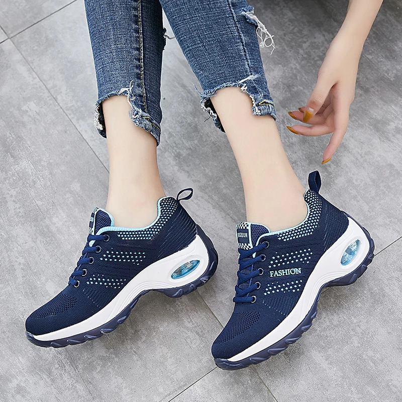 

Woman Sneakers Air Cushion Running Shoes Breathable Women Sports Shoes Outdoor Walking Jogging Trainers Flying Weaving Leisure