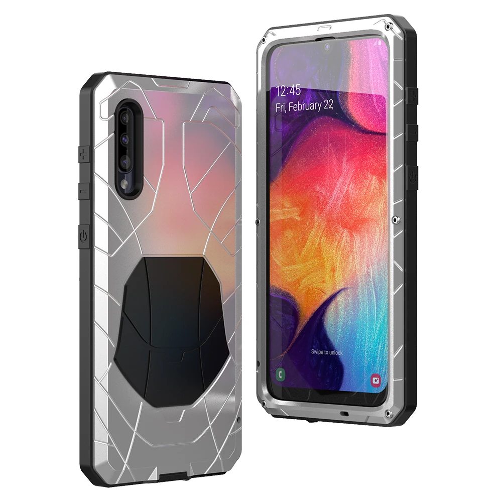 Для samsung Galaxy A30s A51 чехол для телефона жесткий алюминиевый металлический Закаленное стекло Защитная крышка для экрана сверхмощная защита A71 крышка