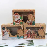 36912pcs european candy box christmas cookie boxes bakery favor gifts boxes kraft paper box new year party navidad decoration