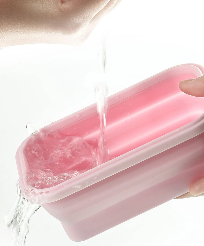Силиконовый складной Ланч-бокс, контейнер для хранения продуктов, портативный складной Ланч-бокс для детей и взрослых