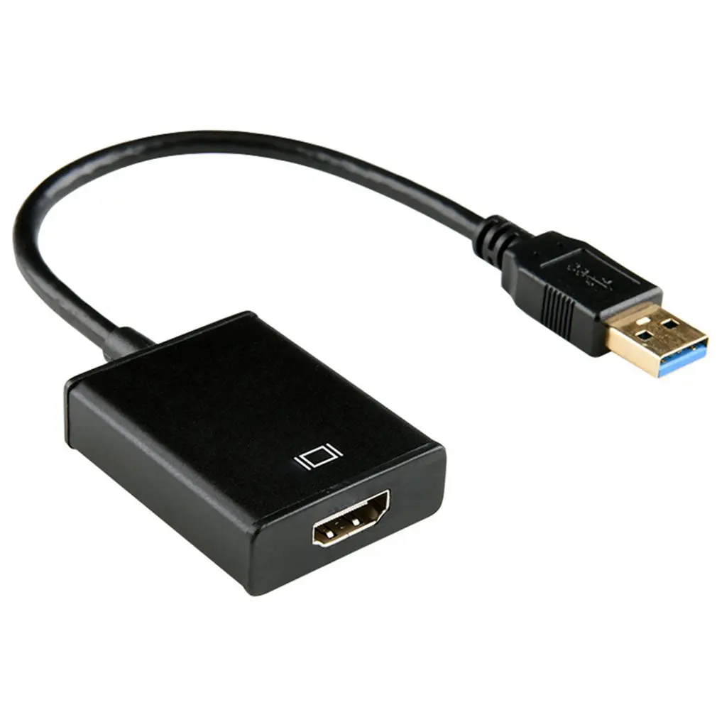Black HD 1080P USB 3,0 к HDMI конвертер адаптер usb-кабель HDMI внешняя видео карта Multi touch монитор адаптер для Windows 7/8/10 - Цвет: Black