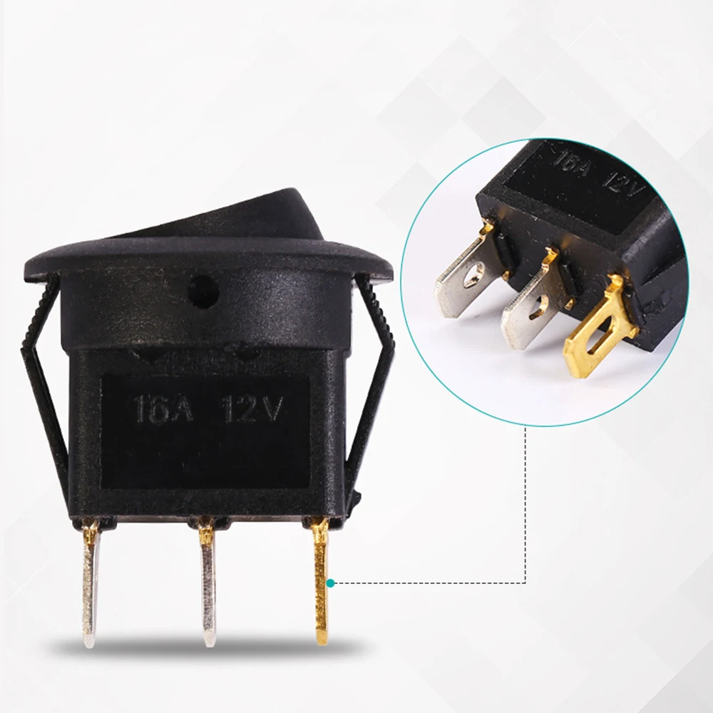 100 шт./лот автомобиля 12V 3-контактный Круглый Рокер Dot свет тумблер SPST вкл/выкл |