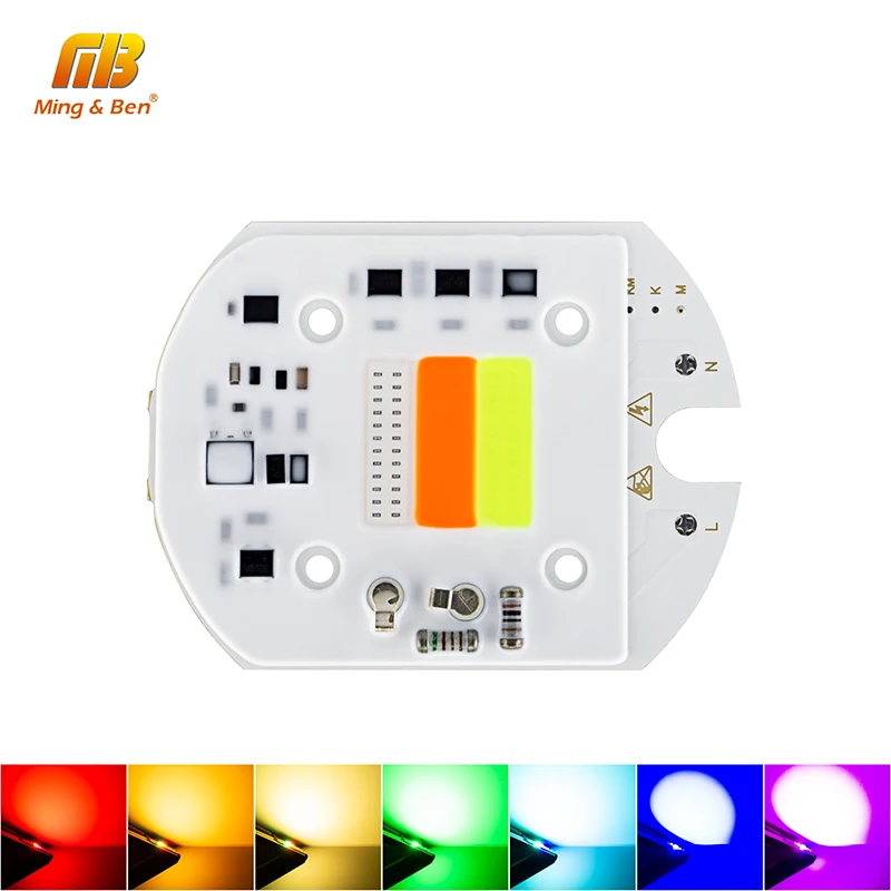 Светодиодный RGB COB Чип 30 Вт AC220V Smart IC DIY для светодиодного прожектора декоративный