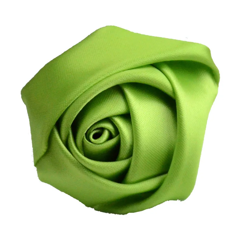 apple green 10 шт./лот Размеры 5 см сатин милый розовый цветок тканевый цветок из шелка ручной работы DIY Свадебный Цветочный букет ткань для волос аксессуары - Цвет: apple green