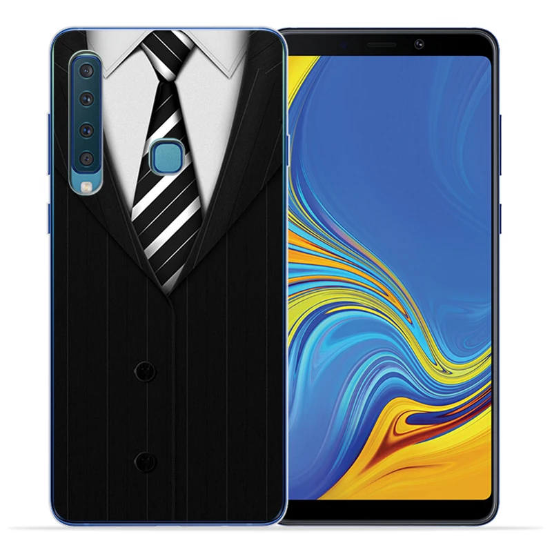 Man Suit Shirt Tie Silicone phone case For Samsung A3 A5 A6 A7 A8 A9 2015 2016 2017 2018 Pro soft Back Cover | Мобильные телефоны и
