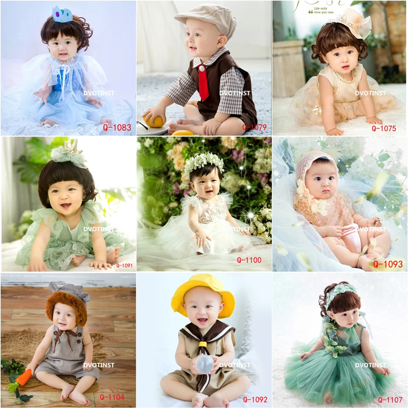 Dvotinst Baby Girls Boys Photography Props Costume Cute Outfits Bonnet Dress Set Clothes Fotografia Infant Studio Photo Props