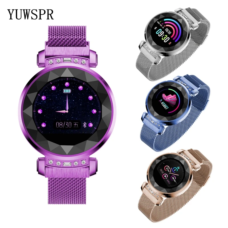 

Smart Women Watches Health Tracker 3D Diamond Glass Calories Heart Rate Blood Pressure Sleep Monitor Waterproof Watch SL08