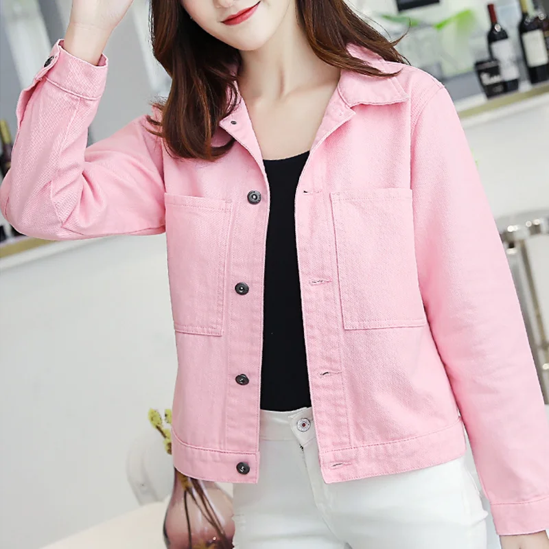 Женская Весенняя и осенняя новая джинсовая куртка женская короткая Студенческая