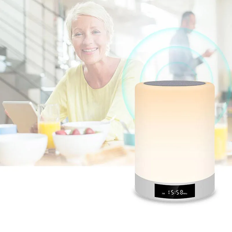 

USB Rechargeable Bedroom Table Lamp Bluetooth Audio LED Night Light Home Illuminator Bedside Care Lamp Dimmable Night Light