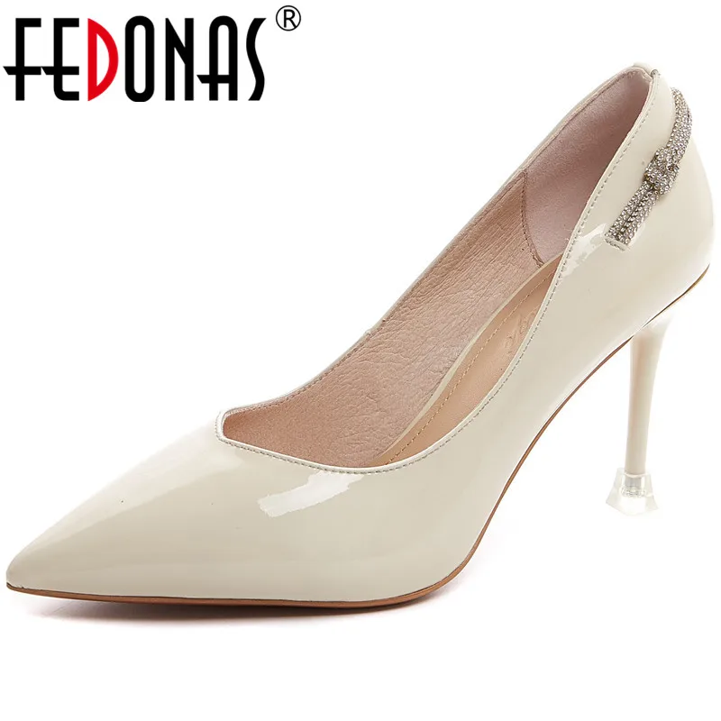 

Женские вечерние туфли FEDONAS, летние элегантные туфли-лодочки из натуральной кожи на высоком каблуке для ночного клуба, модель 2021 года