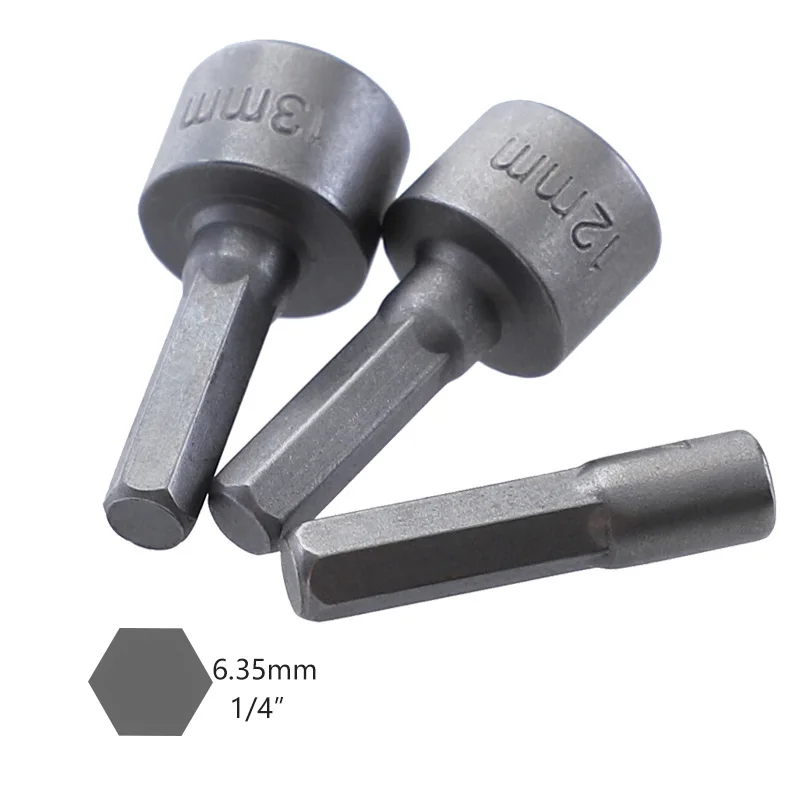 

10/11PCS Power Nut Driver Hex Shank Electric Drill Bit Adapter Socket Set Wrench Screwdriver Bits Socket 5/32-1/2IN 4-13MM