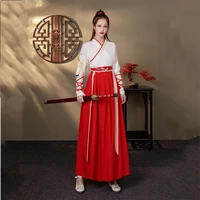 women ancient chinese costumes hanfu dress festival stage performance folk dance dress embroidery traditional fairy cosplay