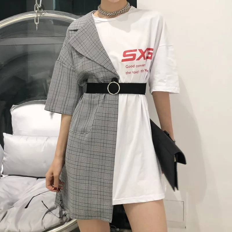 Новинка весны 2019 корейское стильное платье с вырезами и поясом рукавом до локтя