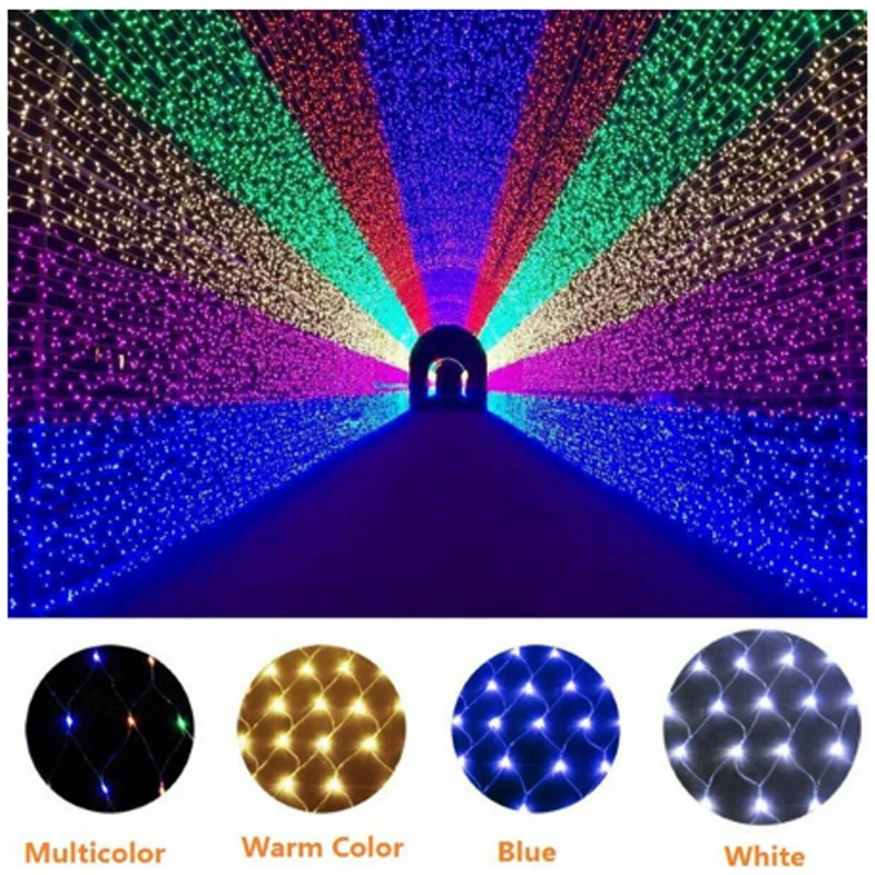

LED fishing net String Light 1.5x1.5M 3x2M 6x4M AC220V Waterfall garland Christmas Fairy Light Wedding Party lawn lattice lamp