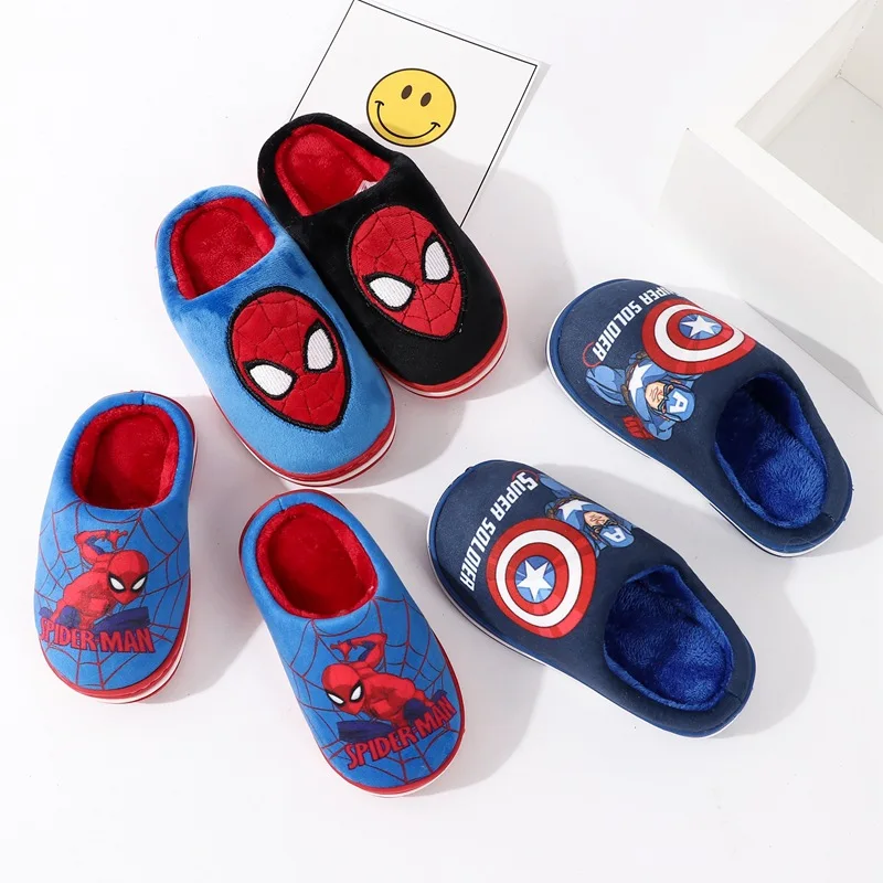 Disney тапочки для мальчиков и девочек Зимняя домашняя обувь Детские из