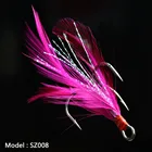 20 шт., рыболовные крючки с перьями, из высокоуглеродистой стали