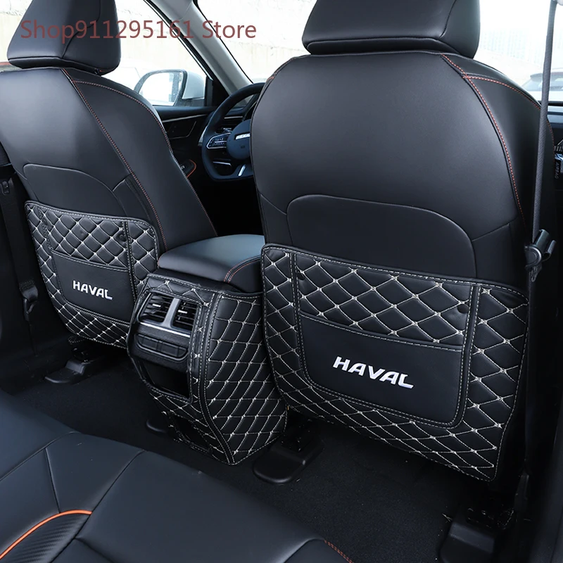 

Car Anti Child Kick Pad Interior Seat Back For Haval F7 F7x 2019 2020Anti Dirty Protective Leather Cover Waterproof