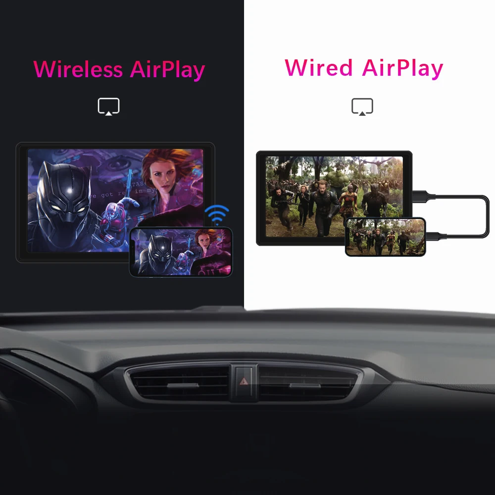 Автомобильная Портативная Беспроводная мультимедийная система CarPlay/Andoid