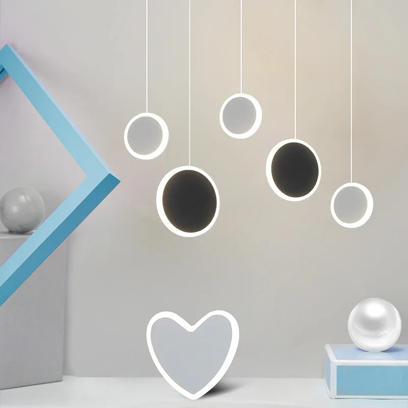 Маленькая прикроватная люстра для спальни современная минималистичная круглая