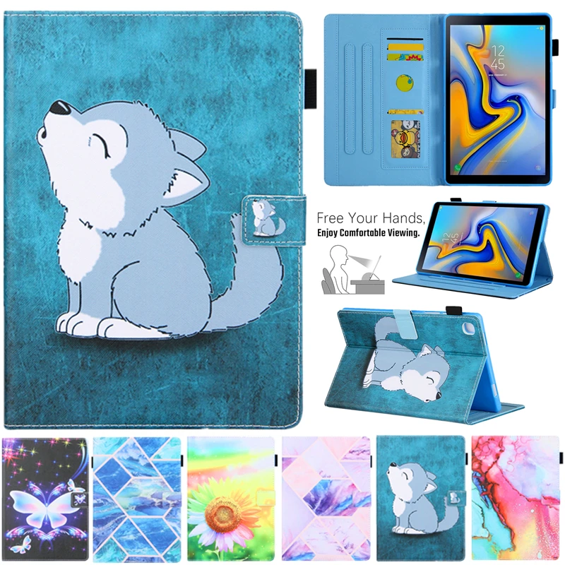 

Cartoon Cover For Samsung Galaxy Tab A7 10.4 inch SM-T500 T505 Leather Stand Magnetic Sleep Coque For Samsung Tab A7 2020 Case