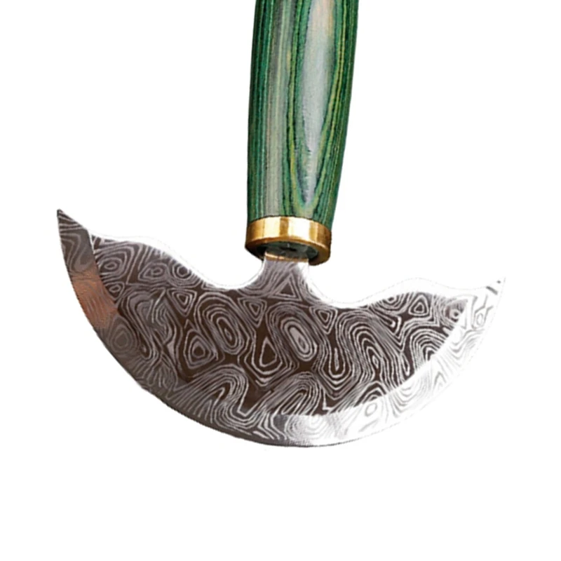 

Damascus Steel Semi-Circular Leather Knife Manual DIY Leather Cutting Knife Paring Knife Carving Tool