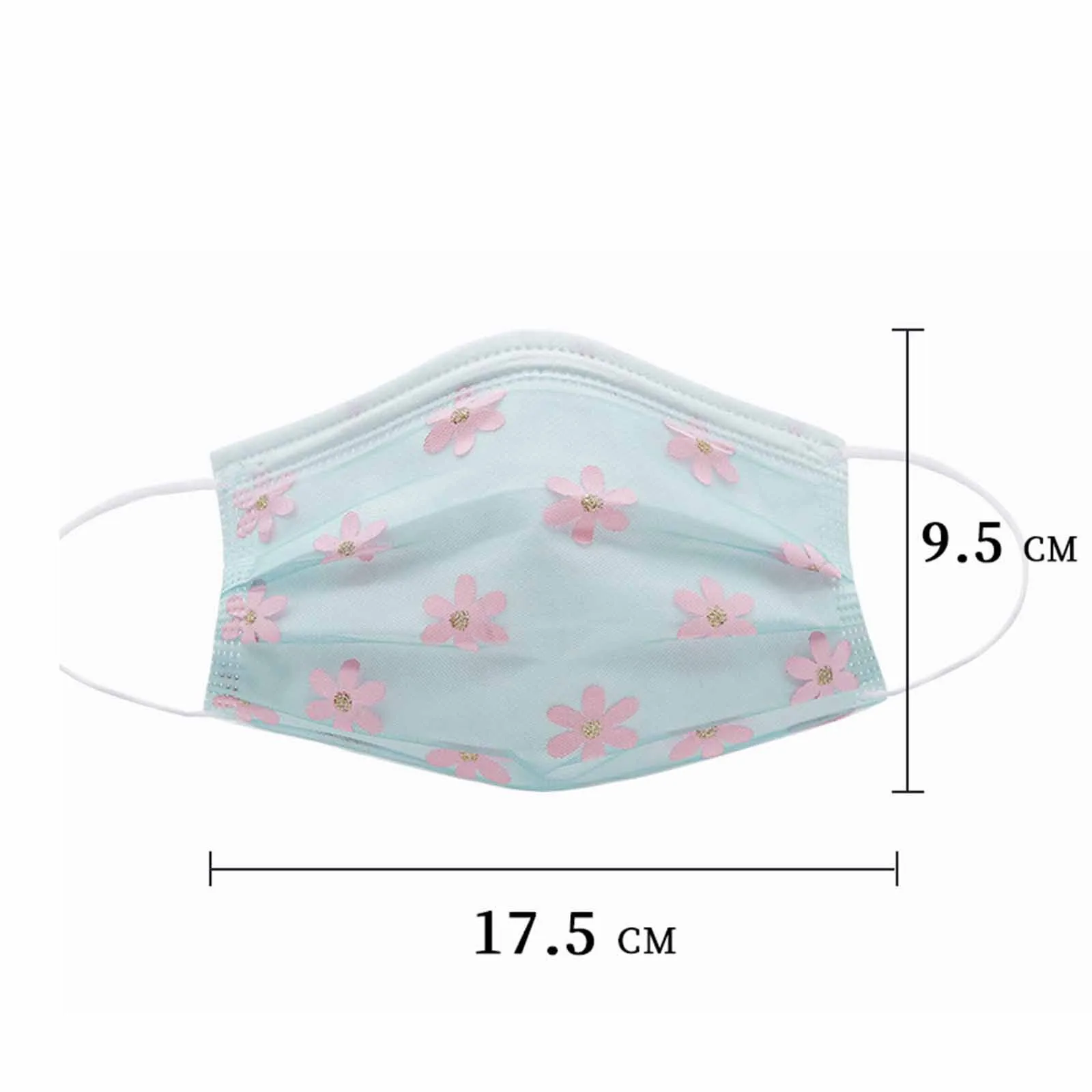 

Adult Net Yarn Flowers Four-Layer Disposable Protective Printing Mask mask for face