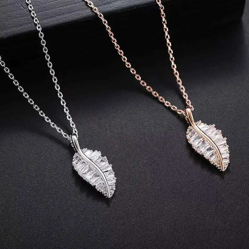 Be 8 Elegant Fashion Geometry AAA Cubic Zircon Leaf Shape Necklace Trendy Geometric Lariat for Women Wedding Gift N084 | Украшения и