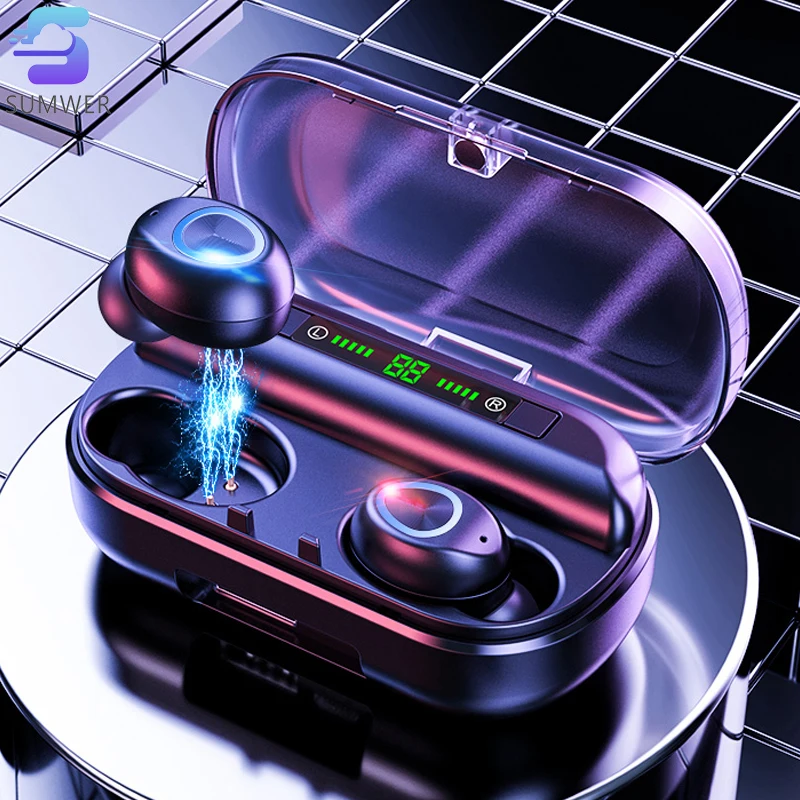 Портативный светодиодный цифровой дисплей 5 0 Bluetooth гарнитура TWS V10 бинауральные