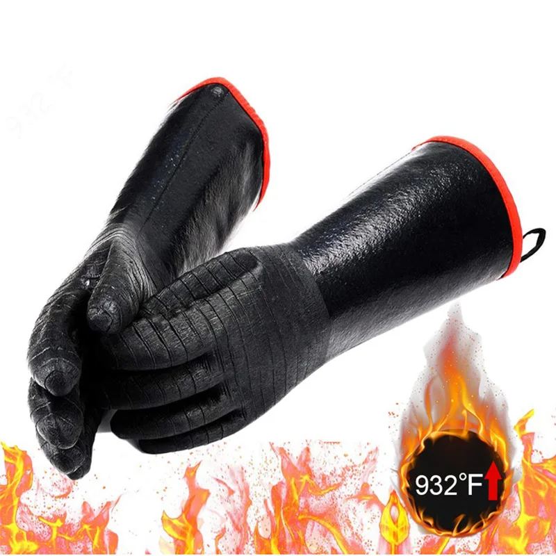 

NMSafety Fire and Heat Insulation Chemical Industry Resistance Gauntlet Straight Sleeve Safety Gloves Non-slip