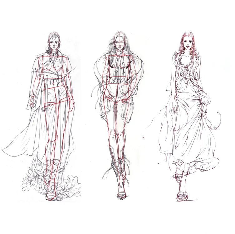 Fashion Ruler Line Drawing Human Dynamic Template for Cloth Rendering 25.6cm Woman Costume Designer Sewing | Канцтовары для офиса