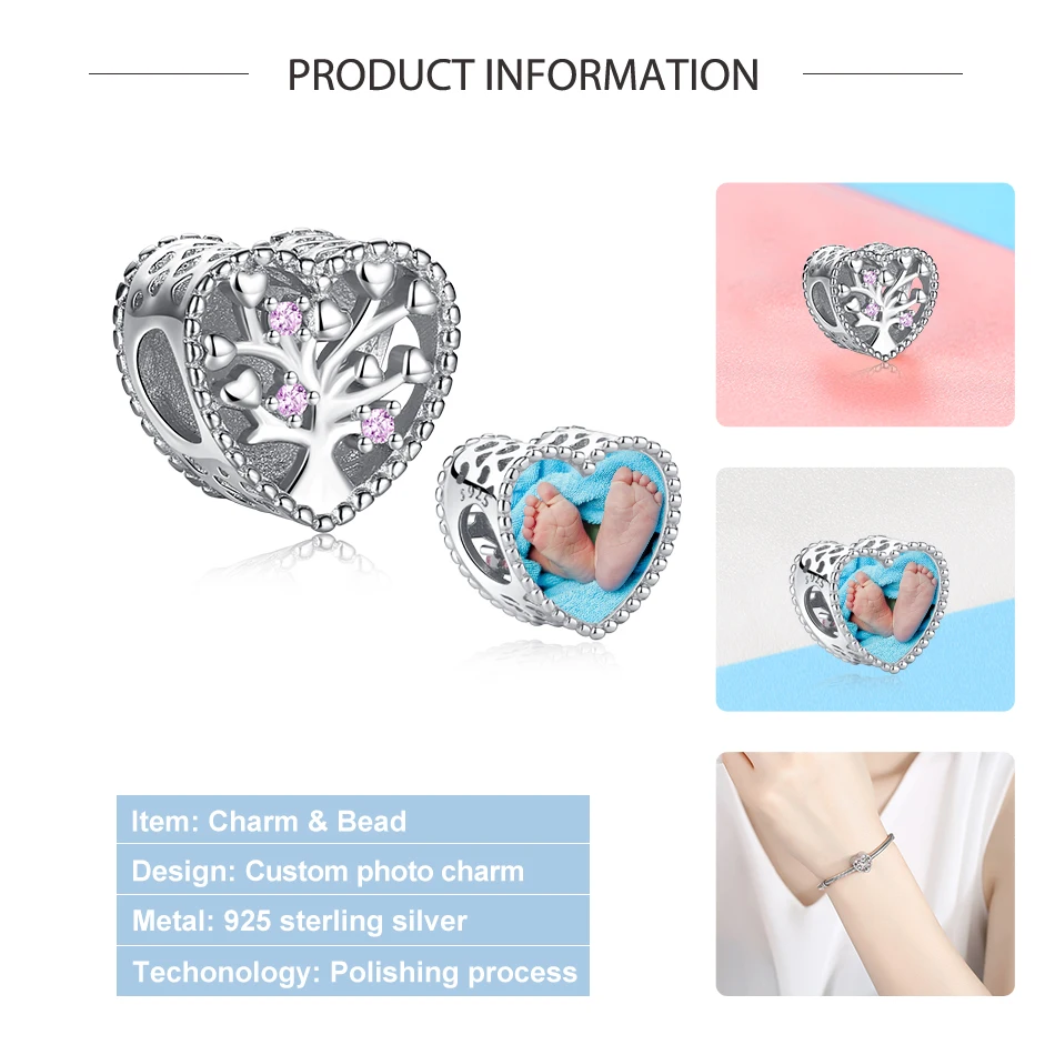 ELESHE розовый серебряные бусины 925 пробы Семья Древо жизни Бусины Подходят брекет