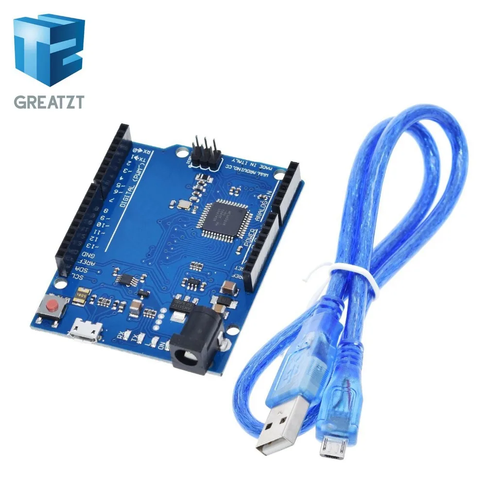 Leonardo R3 Set GREATZT Leonardo R3 микроконтроллер Atmega32u4 макетная плата с usb-кабелем совместима с Arduino DIY стартовый комплект - Цвет: Leonardo R3 Set